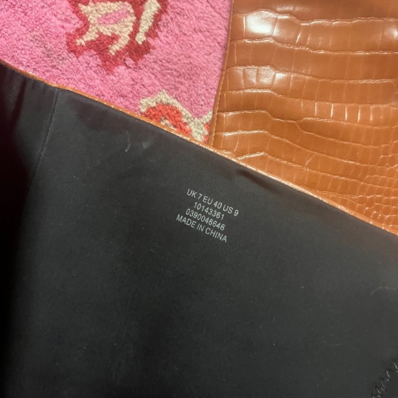 ASOS Brown Imitation Snake Skin Boots - Picture 5 of 5